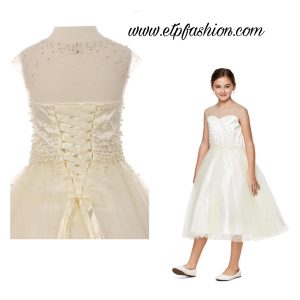 Princess Style Girls Dress With Stones And Pearls