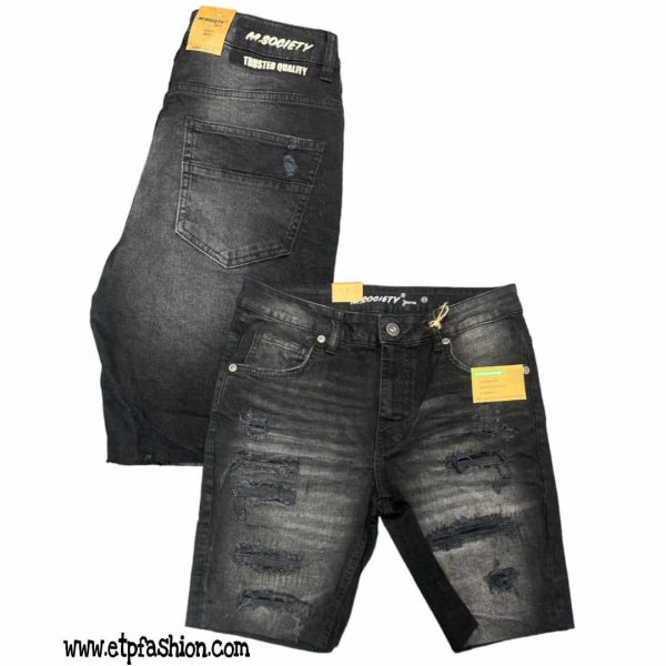 Men's Black Ripped Shorts
