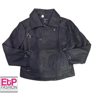 Womens black leather jacket