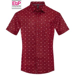 Wine Formal Shirt For Boy's With Design