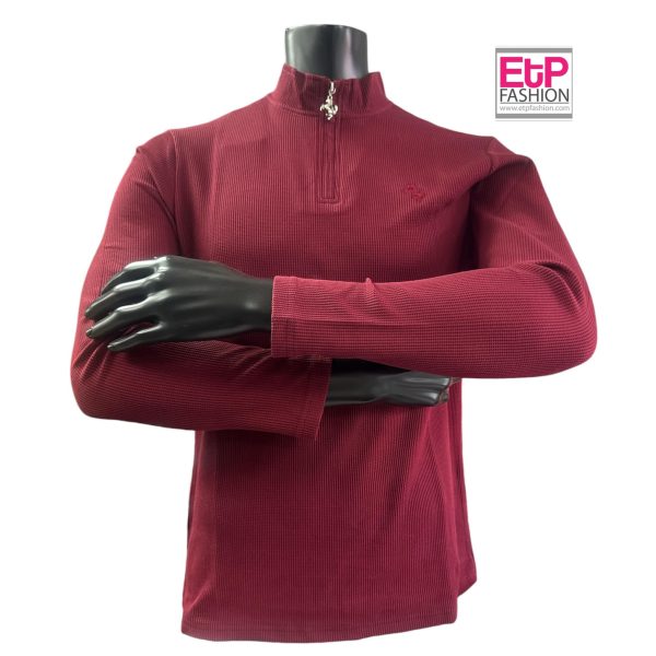 Mens Long Sleeve Shirt Black, Wine And Grey