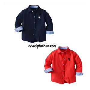 Formal Shirt For Boy´s Long Sleeve In Blue And Red