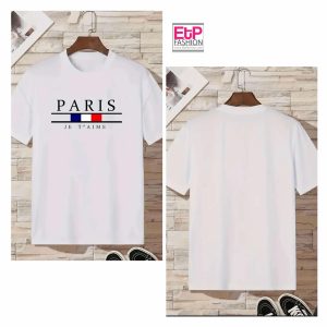 Boys White Shirt With Paris Stamp