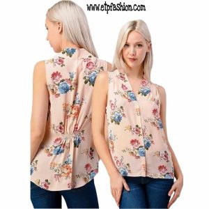 Blush Floral Print Blouse