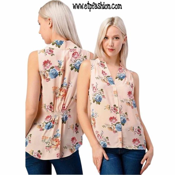 Blush Floral Print Blouse