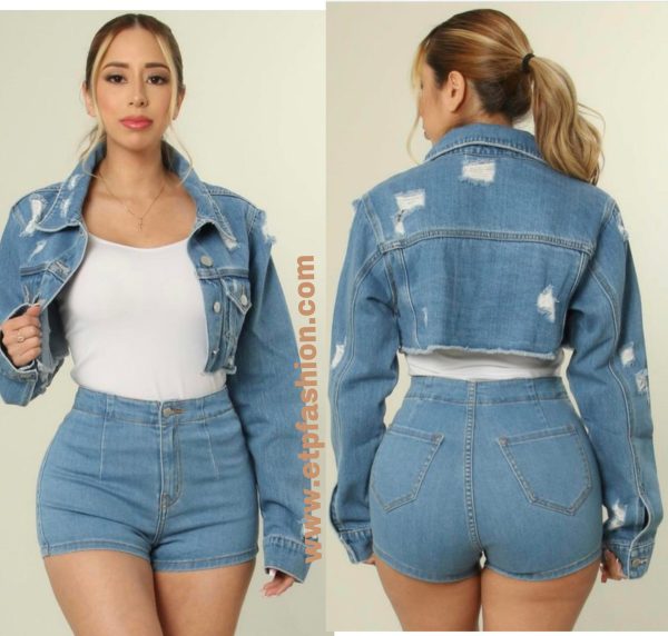 Jeans jacket for womens short