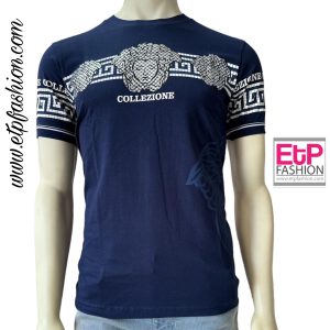 Mens T-shirt With Desing On The Chest And Sleeves By Versace