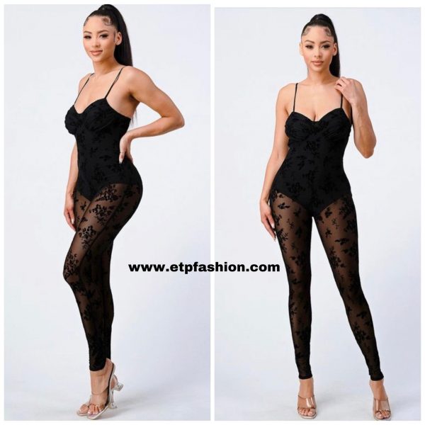 Black Jumpsuit With Transparency legs
