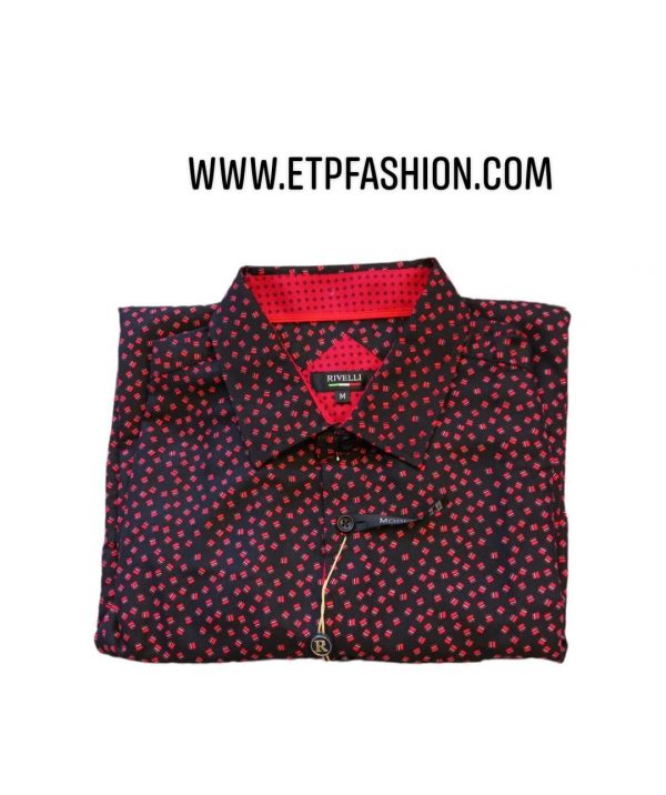 Black Long Sleeved Shirt With Red Desigh