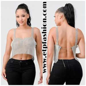 Top Silver Backless Sexy Super Fashion