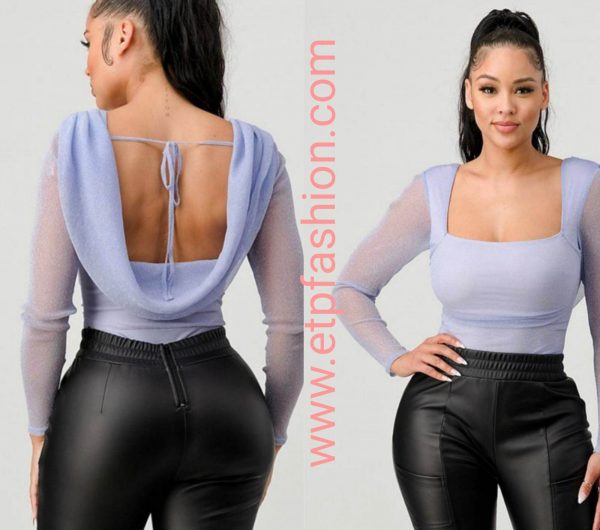Long sleeve lilac bodysuit