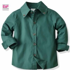 Green Long Sleeve Shirt For Boy