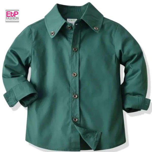 Green Long Sleeve Shirt For Boy