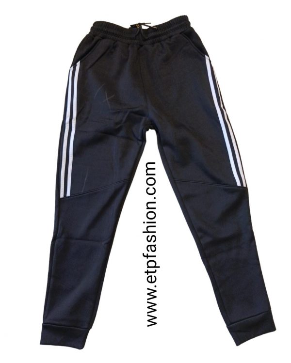 Black jogger with white stripe above