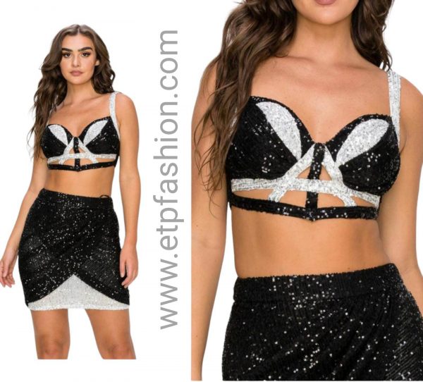 Two pieces black sequin