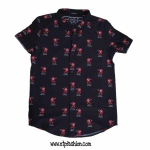 Black Shirt For Boy's Short Sleeved