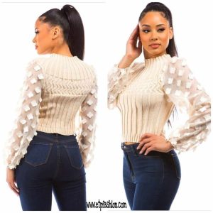 Beige long sleeve blouses for womens