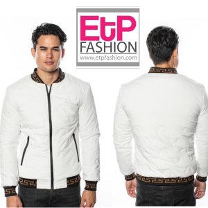 Men's White Zip Up Jacket