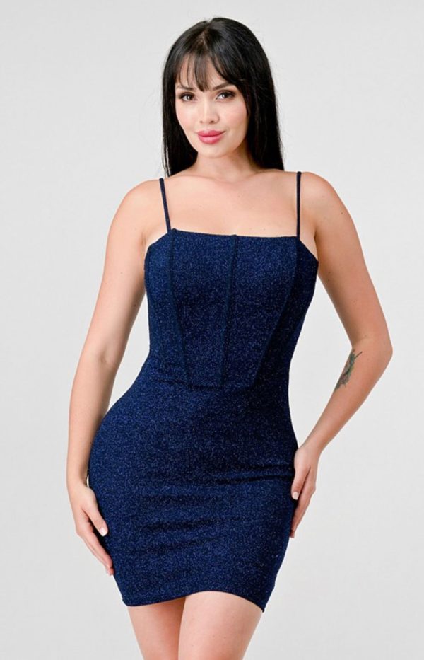 Womens Blue Dress With Glitter - Image 3