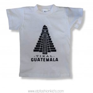 White T-shirt for Boys with Tikal Guatemala