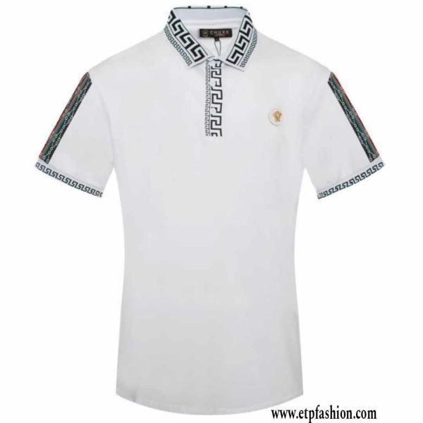 White men's shirt black desing