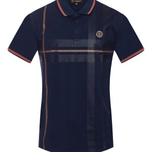 Men navy blue short sleeve shirt