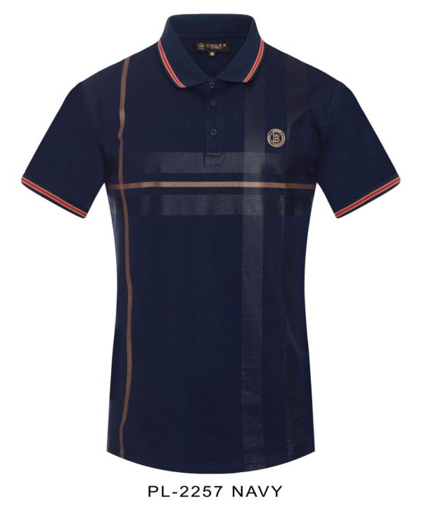 Men navy blue short sleeve shirt