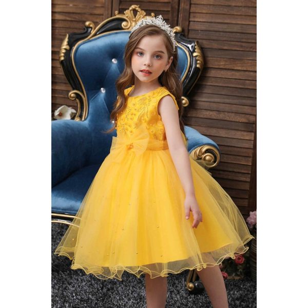 Elegant Yellow Dress for Girls - Image 2
