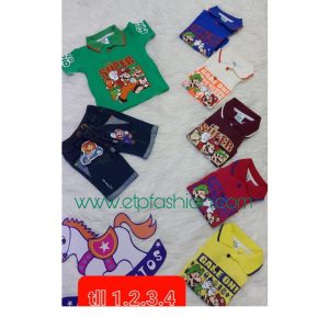 Set for boy super mario with shirt with neck and short