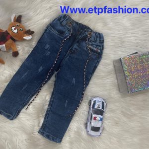 Navy Blue Broken Jeans For Boys
