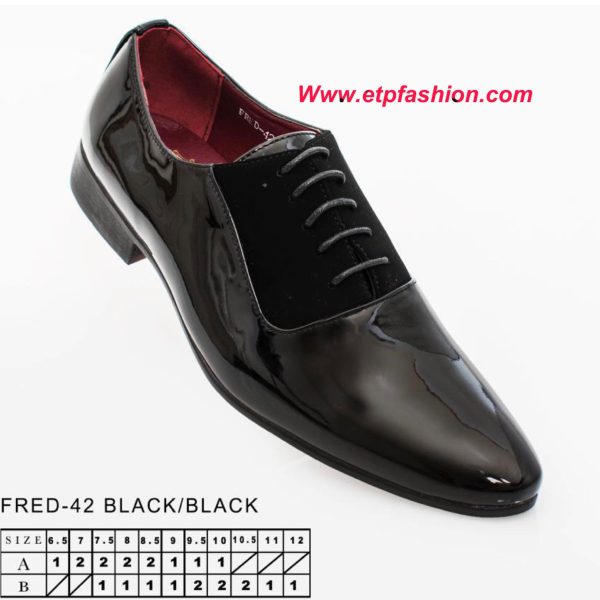 Black Dress Shoes Leather style Fred-42