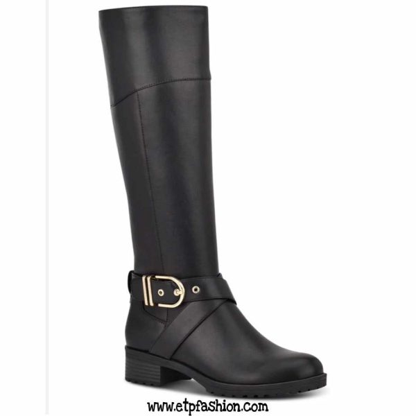 Black heeled boots for women