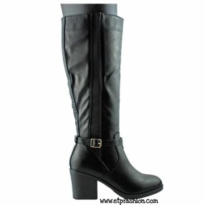 Black heeled boots for women