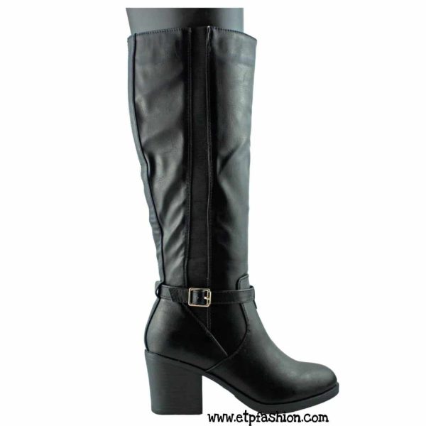 Black heeled boots for women