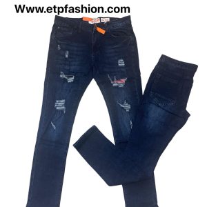 Dark Blue Jeans With Patch Ref:J17107B