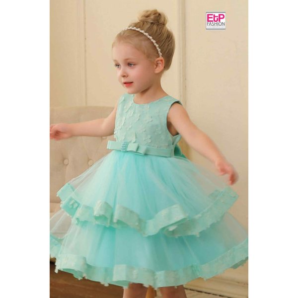 Elegant Aqua Dress for Girls