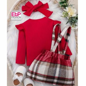Three Pieces Set Red Girls