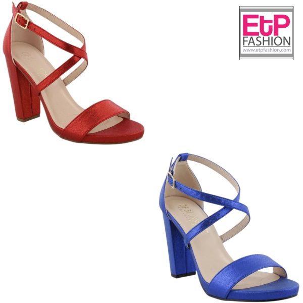 Women's high-heeled shoes with glitter in two colors, blue and red Ref: Chelsea-57