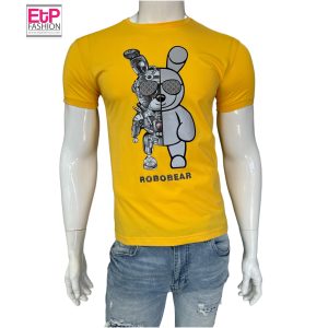 Mens T-shirt Color Yellow Desing Teddy