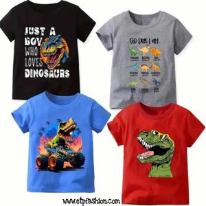 Boy´s T-shirt With Dinosaur Desing In Various Colors