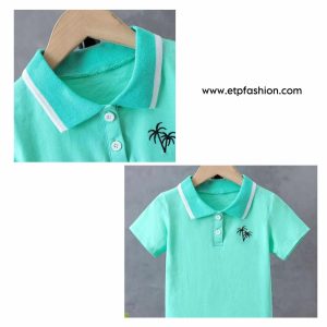Boy's shirt with mint green collar
