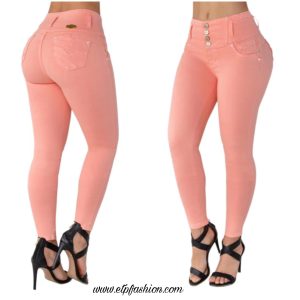 Womens Peach High Waist Jeans Ref:TK461