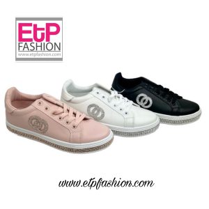Black And White Womens Tennis Shoes With Stones Ref:TBK-1703