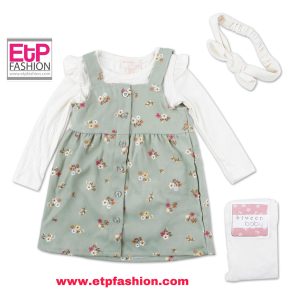 4 Piece Set For Baby Girls Bodysuits Dress Headbans And Pantyes