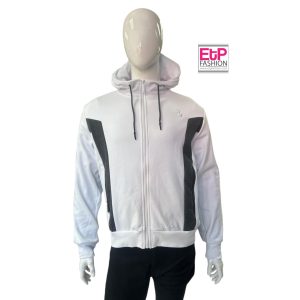 Mens Coat White With Grey