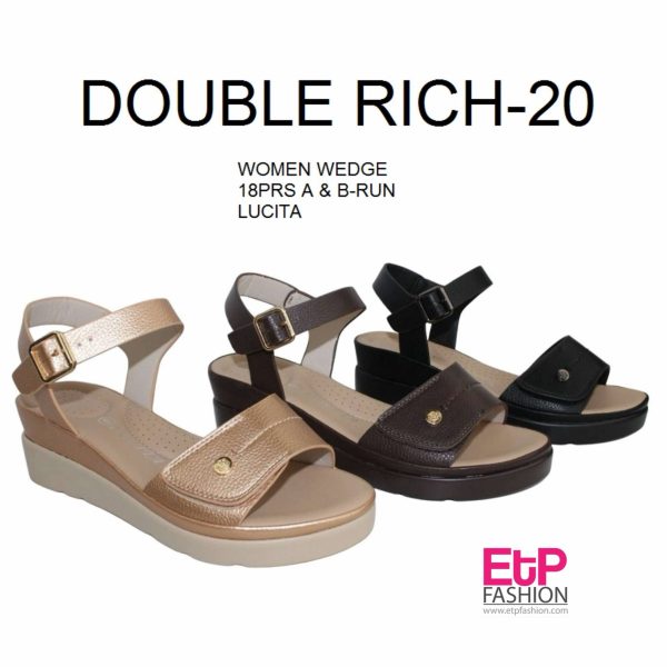 Womens Gold And Black Sandals Ref:Double Rich-20
