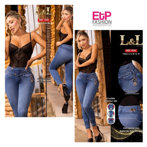 women's light blue jeans colombiano